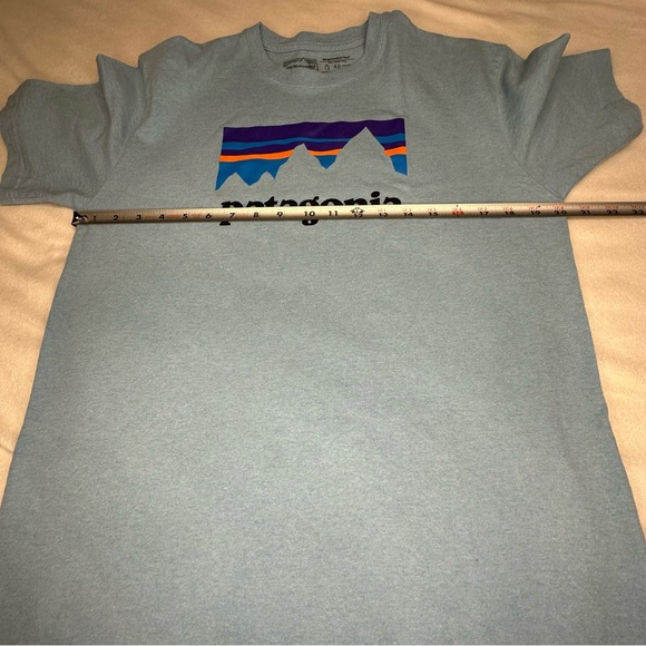 Patagonia‎ Men's Medium Light Blue Mountain Tee - Picture 3 of 9